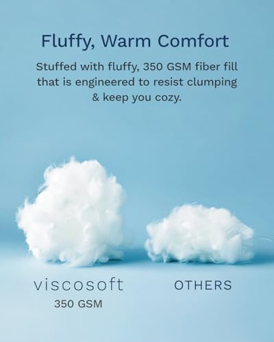 ViscoSoft Essentials Reversible Down Alternative Quilted Comforter with Corner Tabs–All-Season, Plush Microfiber Fill, Machine Washable