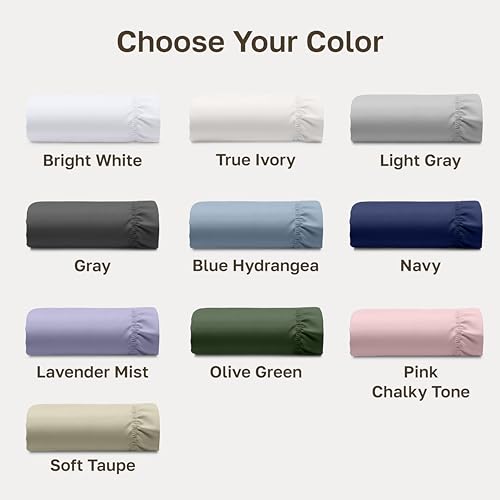 California Design Den 100% Organic Cotton Fitted Sheet Only - Percale Deep Pocket Fitted Sheet, Lightweight, Snug-Fit, Crisp, Durable