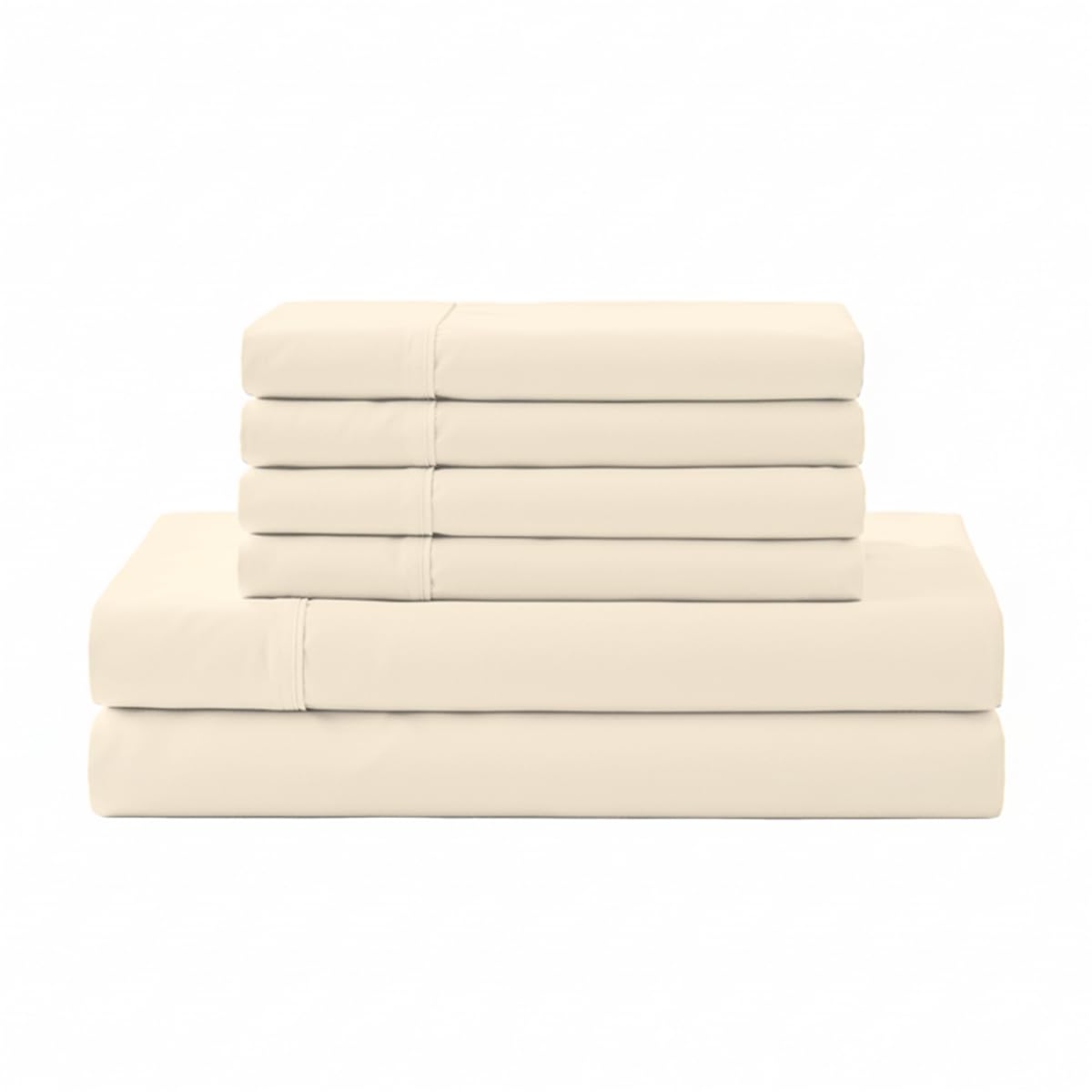 Linen Home 100% Cotton Percale Sheet Set - Deep Pocket Fitted Sheet Fits Mattress Upto 15", Pillowcases, Breathable Flat Sheet