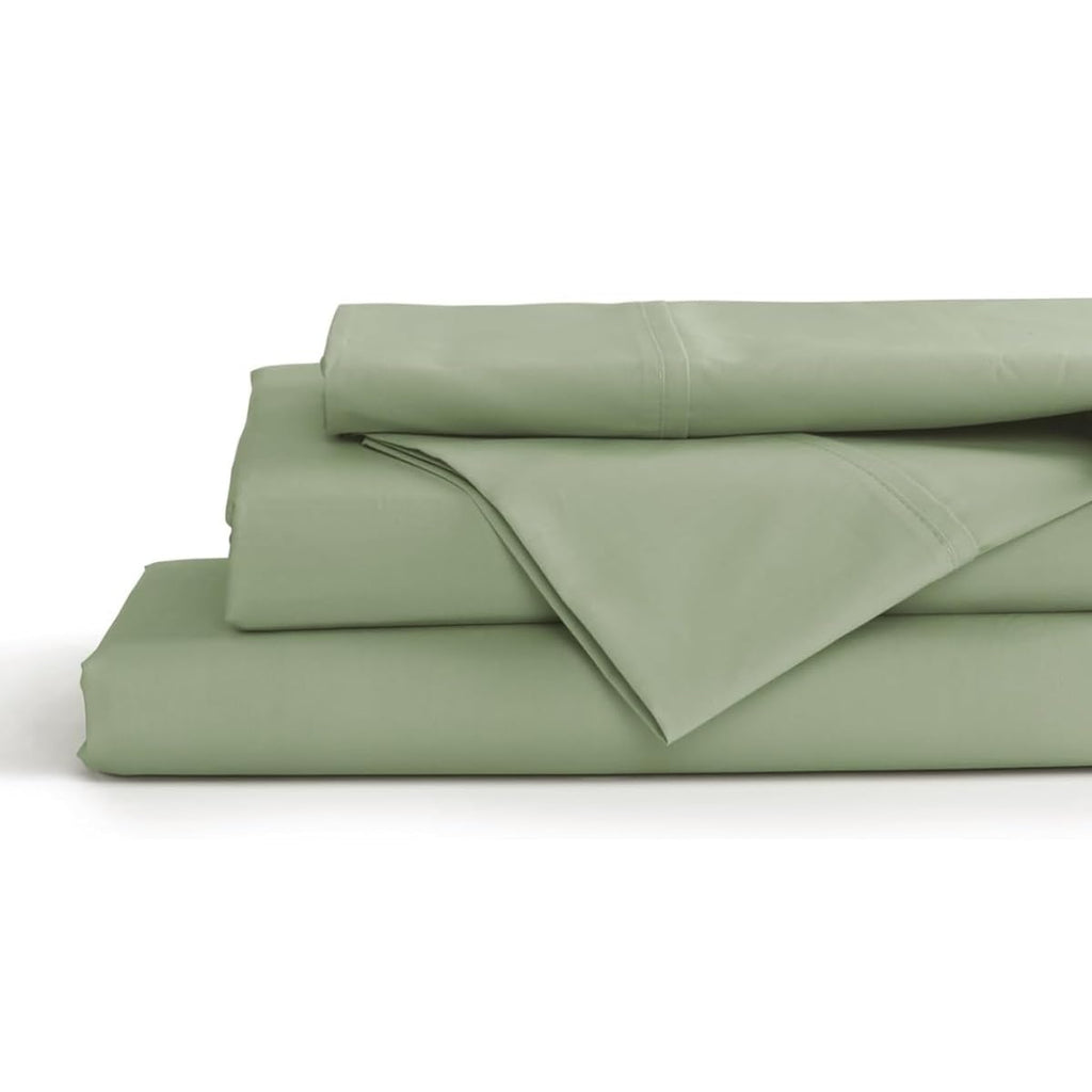 Linen Home 100% Cotton Percale Sheet Set - Deep Pocket Fitted Sheet Fits Mattress Upto 15", Pillowcases, Breathable Flat Sheet