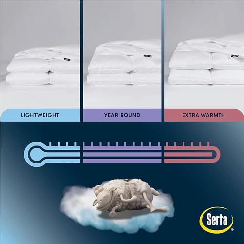 SERTA Down Illusion Hypoallergenic Down Alternative Comforter with Corner Loops