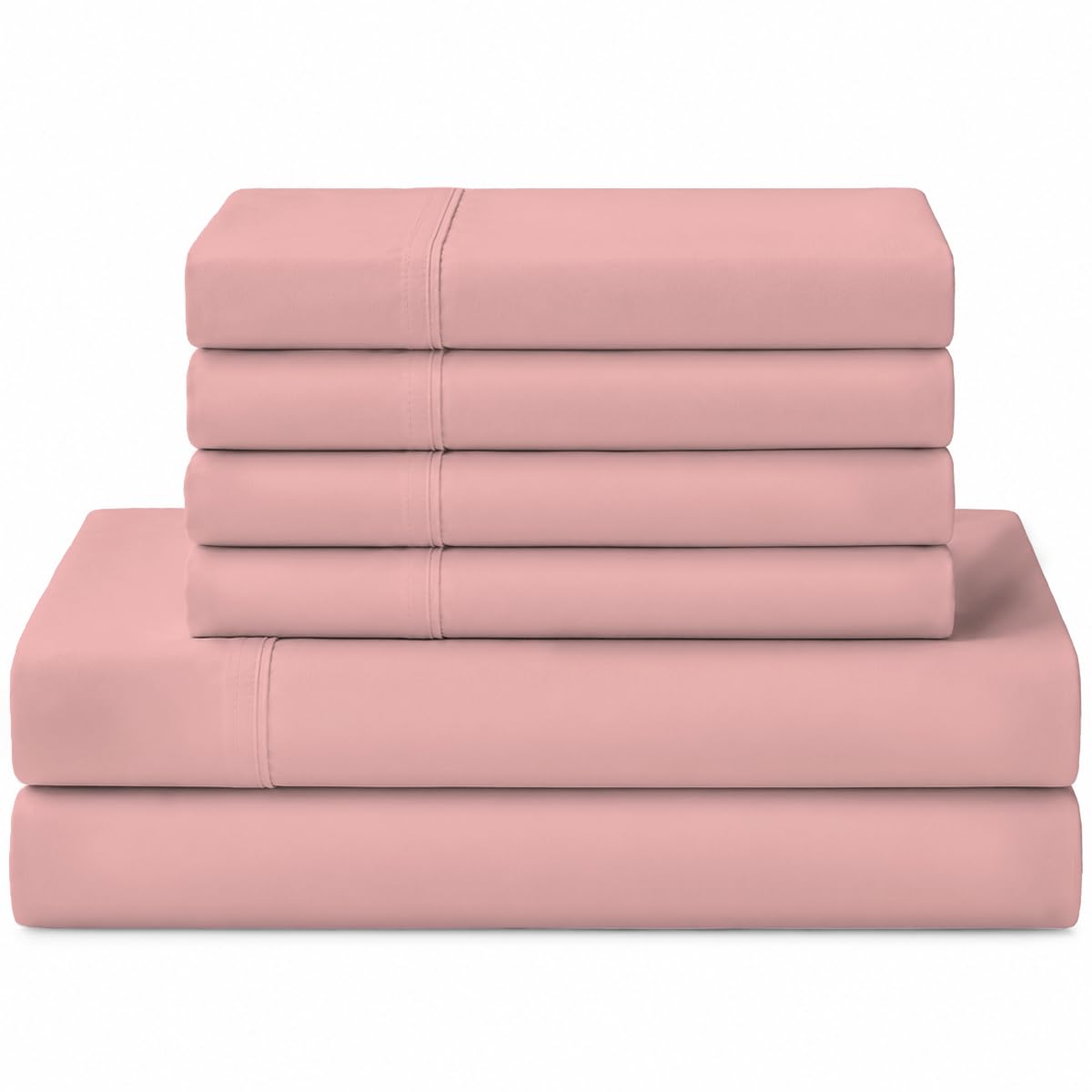 Linen Home 100% Cotton Percale Sheet Set - Deep Pocket Fitted Sheet Fits Mattress Upto 15", Pillowcases, Breathable Flat Sheet