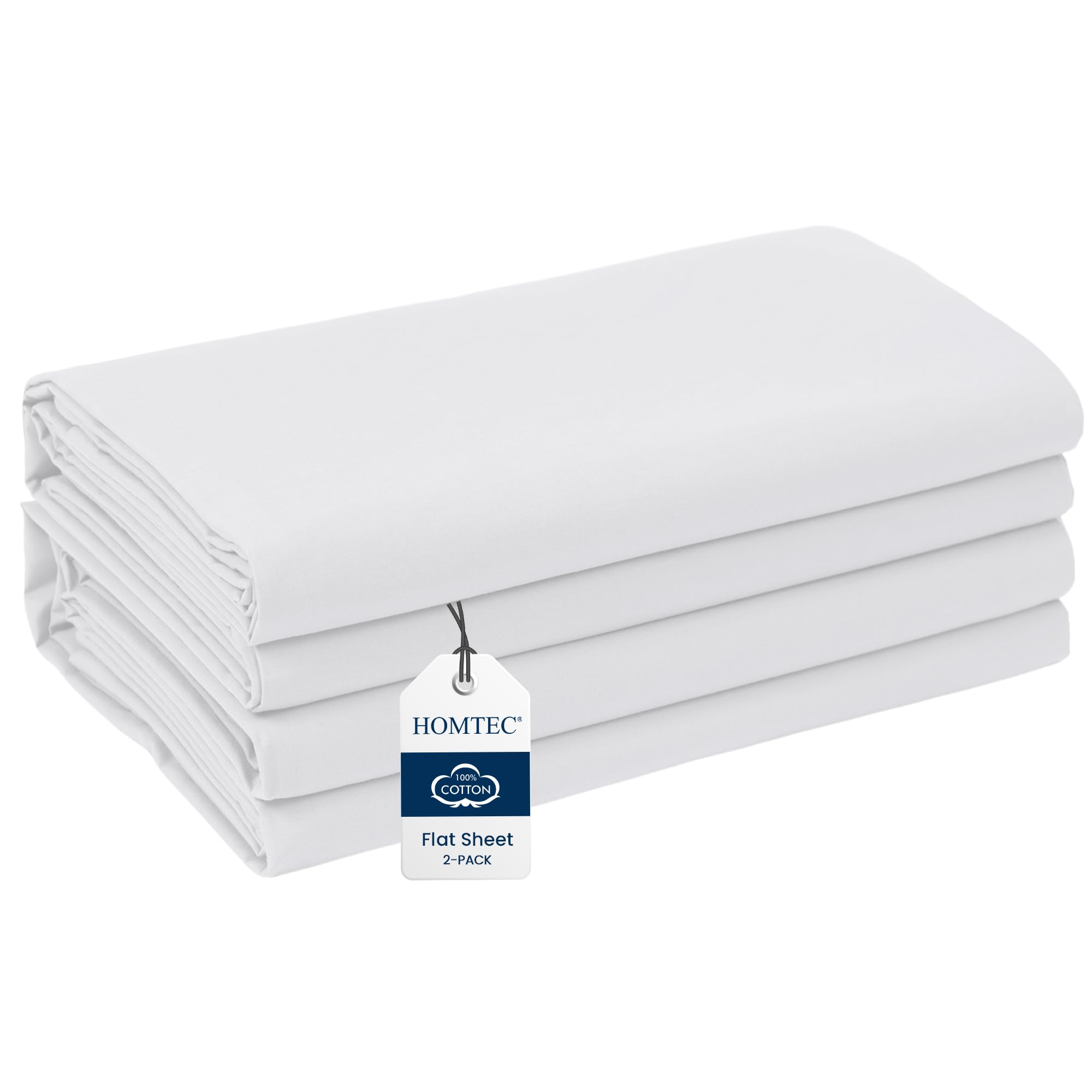 HOMTEC 200TC 100% Cotton Flat Sheet