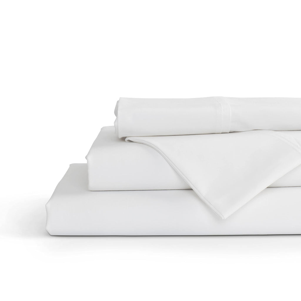 Linen Home 100% Cotton Percale Sheet Set - Deep Pocket Fitted Sheet Fits Mattress Upto 15", Pillowcases, Breathable Flat Sheet