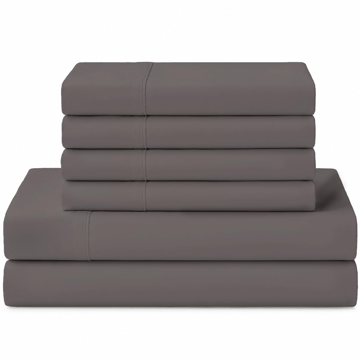 Linen Home 100% Cotton Percale Sheet Set - Deep Pocket Fitted Sheet Fits Mattress Upto 15", Pillowcases, Breathable Flat Sheet