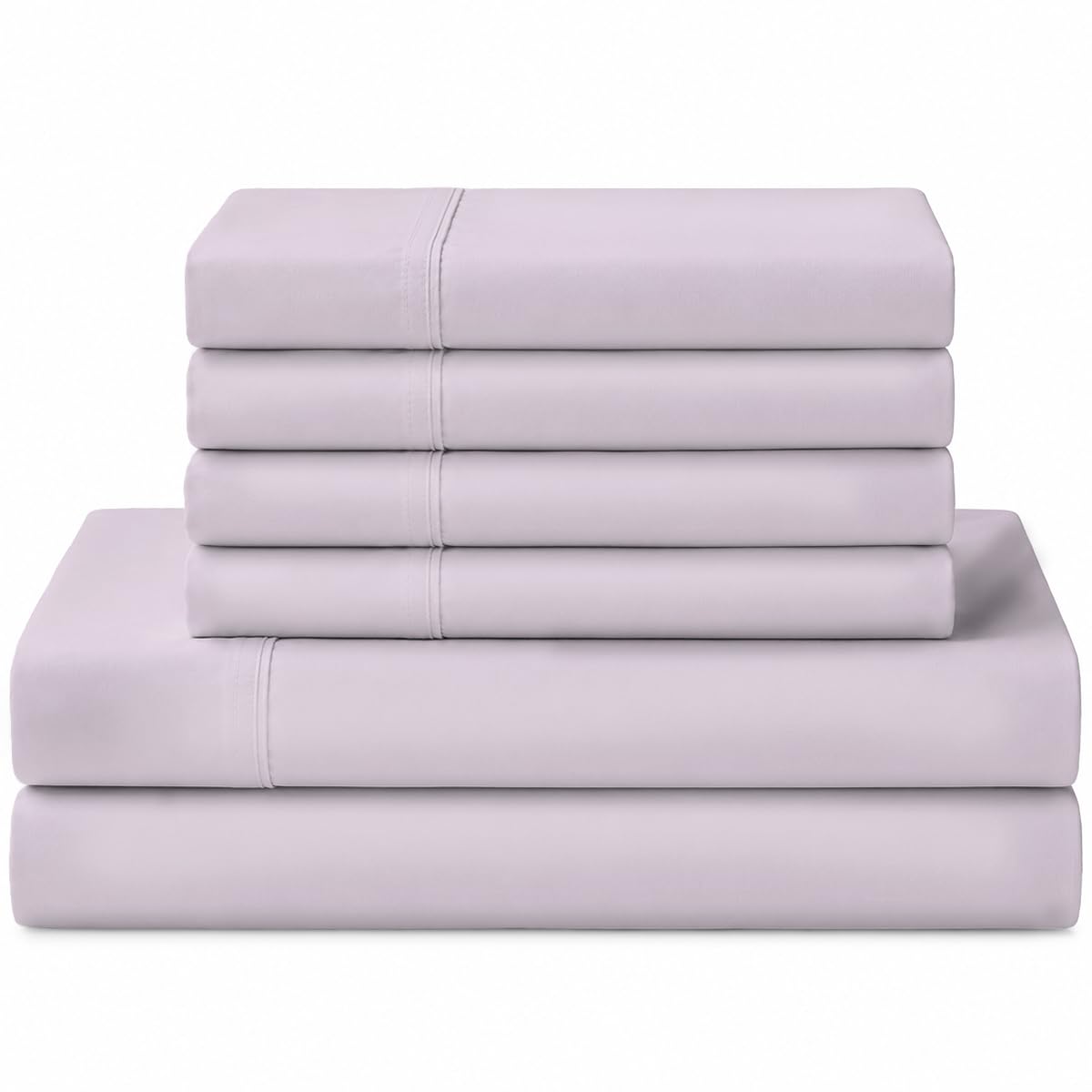 Linen Home 100% Cotton Percale Sheet Set - Deep Pocket Fitted Sheet Fits Mattress Upto 15", Pillowcases, Breathable Flat Sheet
