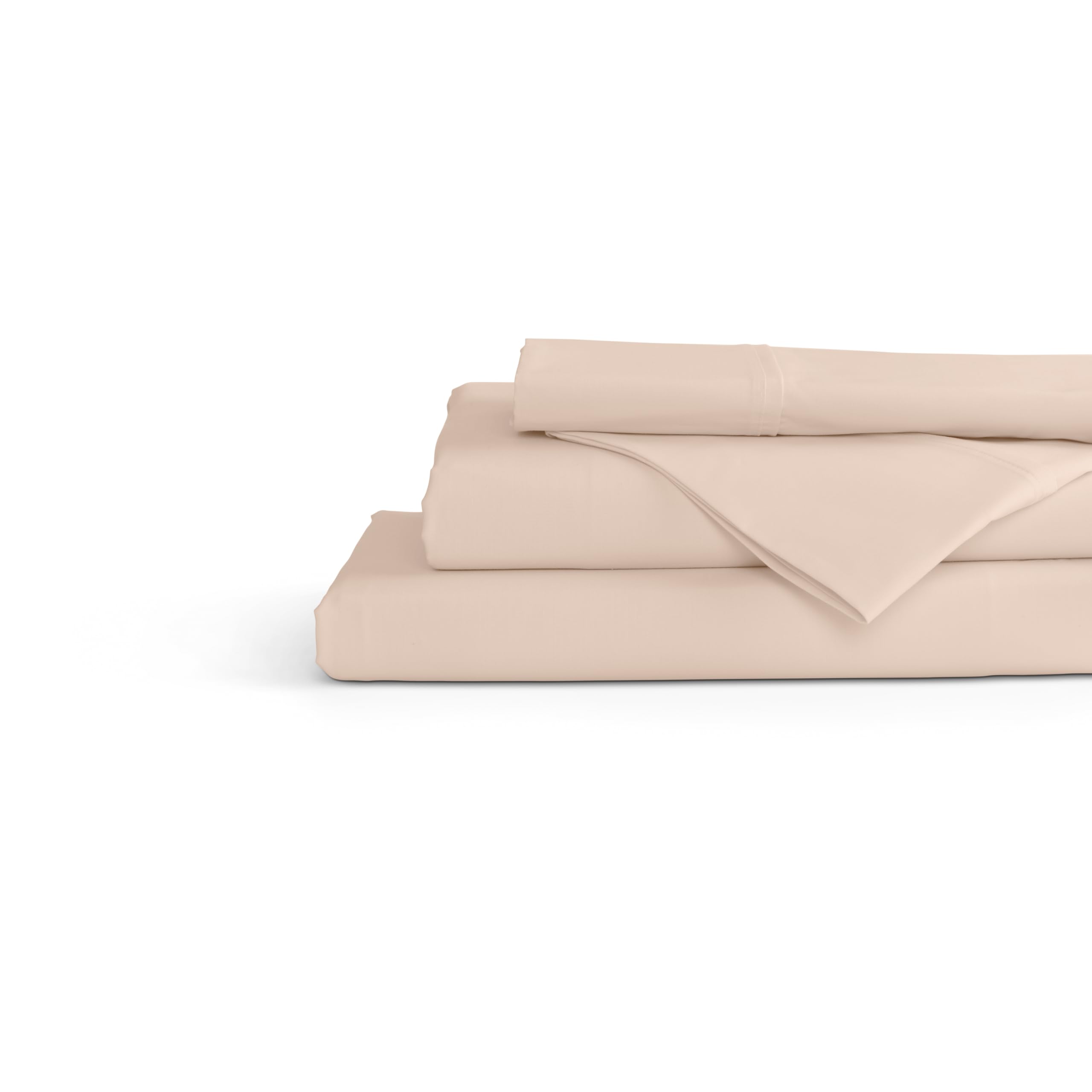 Linen Home 100% Cotton Percale Sheet Set - Deep Pocket Fitted Sheet Fits Mattress Upto 15", Pillowcases, Breathable Flat Sheet