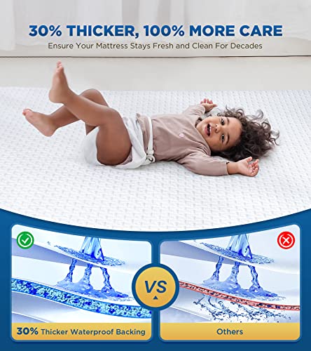 Premium Waterproof Queen Mattress Protector, 8–21 in