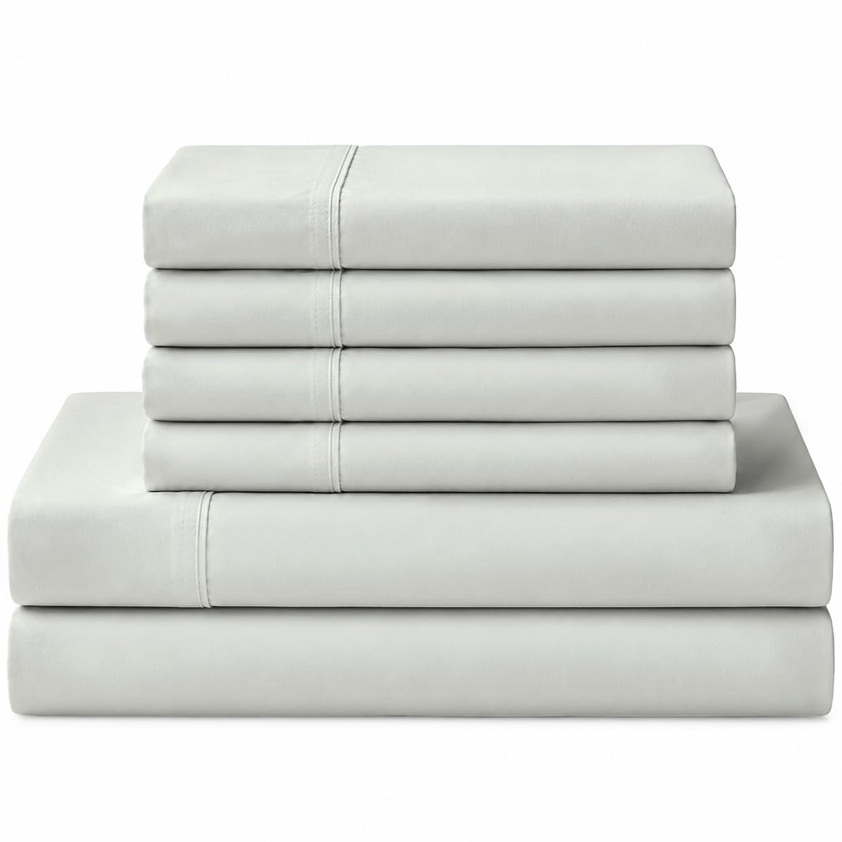 Linen Home 100% Cotton Percale Sheet Set - Deep Pocket Fitted Sheet Fits Mattress Upto 15", Pillowcases, Breathable Flat Sheet