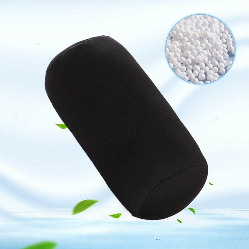 Microbead Bolster Squishy,Orthopedic Round Cylinder Neck Support Roll Pillow Memory Foam Reduce Back Pain - 7" x 12"