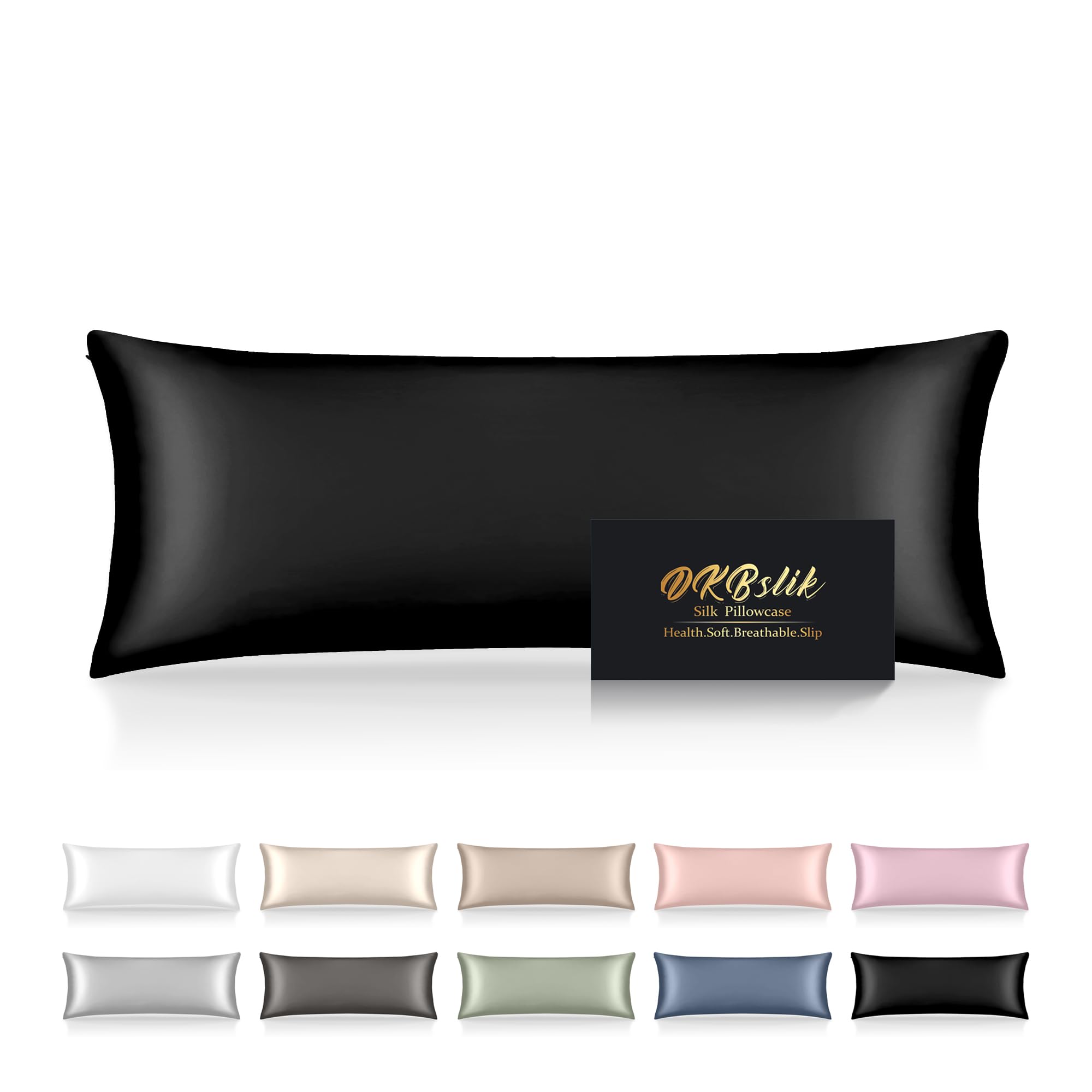 Mulberry Silk Pillowcase for Hair and Skin, Health Soft Anti Acne Cooling Beauty Sleep Natural Silk Satin Pillow Case with Hidden Zipper for Gift