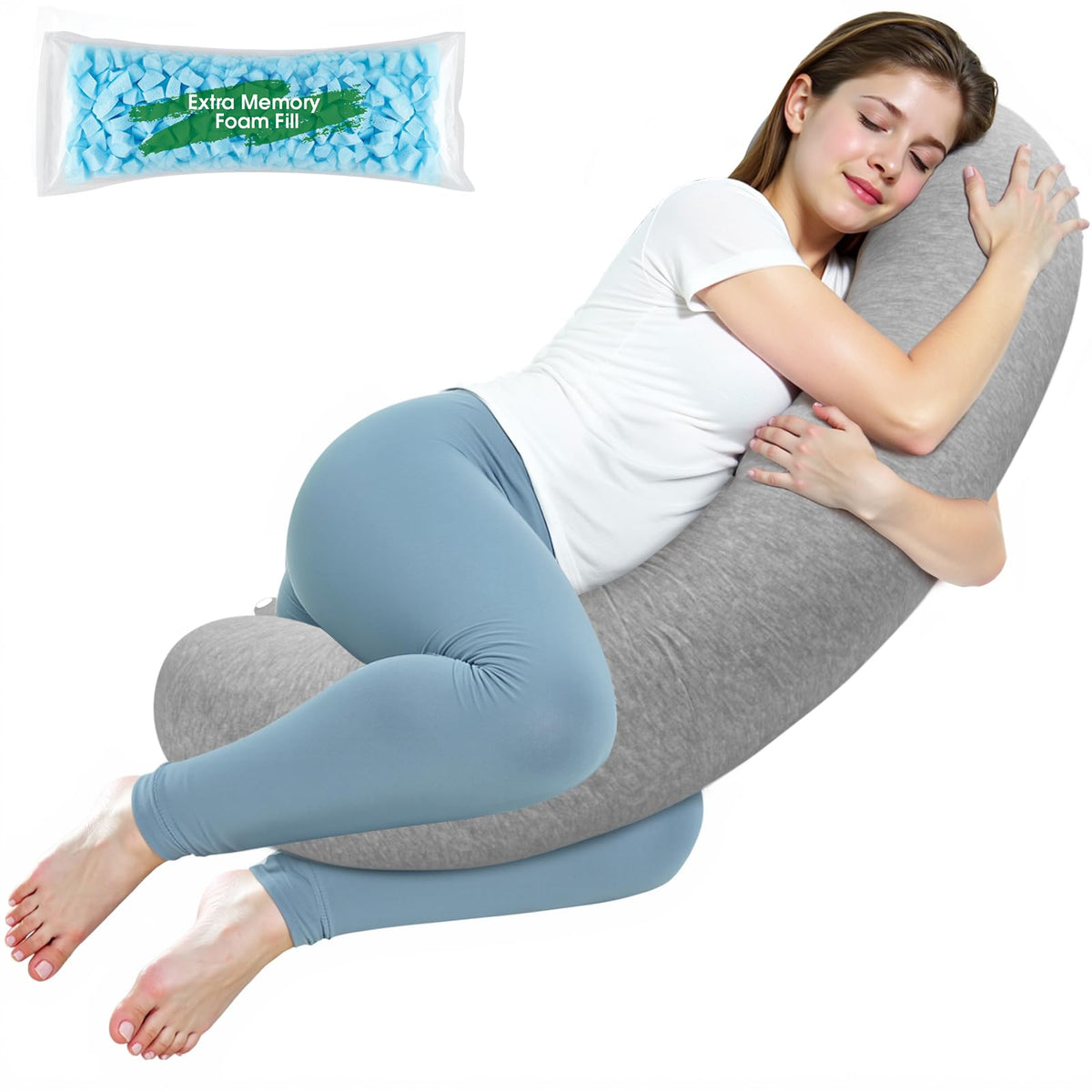 SweetSlubr Memory Foam Pregnancy and Full Body Pillow