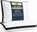 LDC LUX DECOR COLLECTION Gusseted Style Soft Hotel Pillows Set of 2 – Down Alternative Hotel Bed Pillows