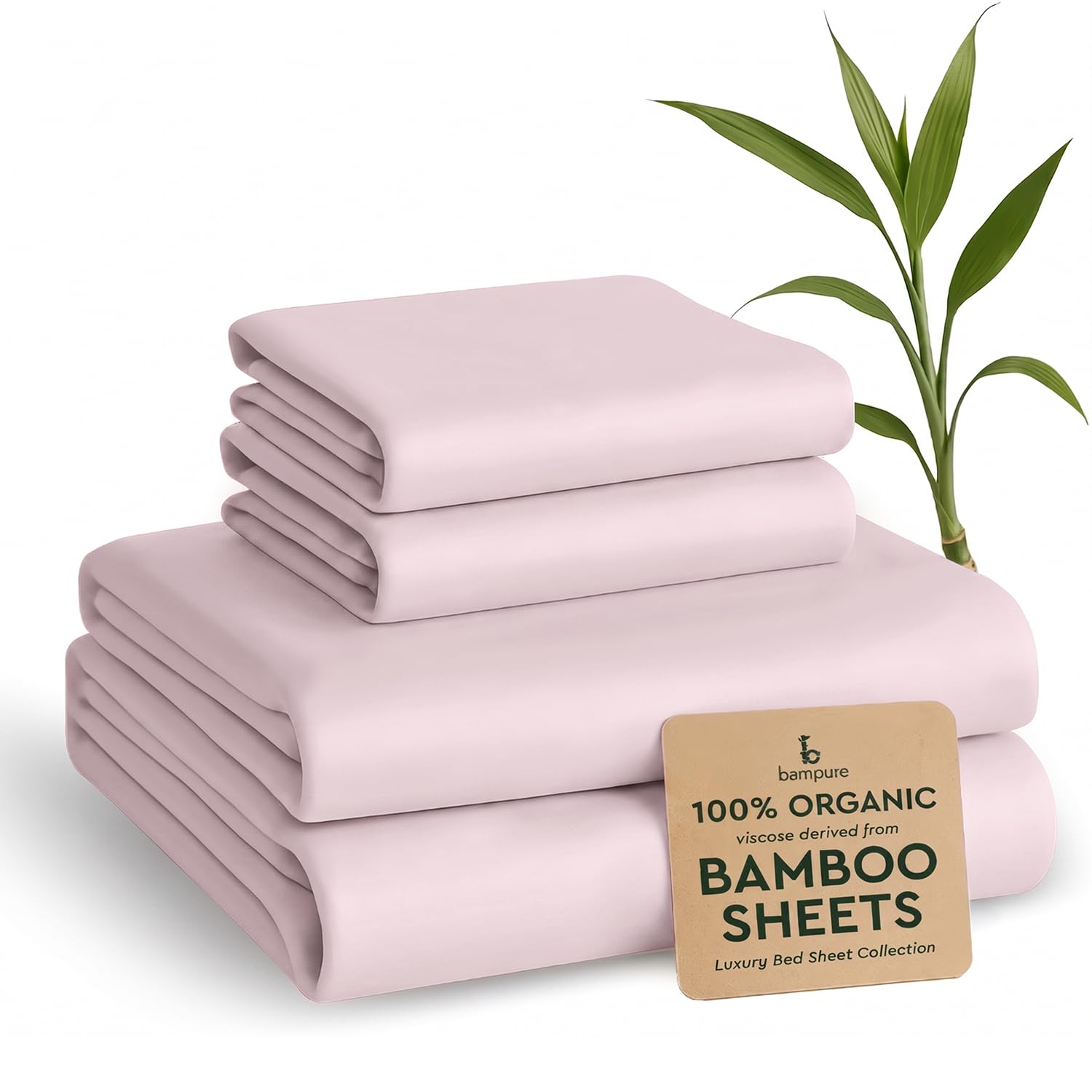 BAMPURE Luxury Series Sheet Set - 100% Viscose derived from Bamboo Sheets - Super Soft Viscose Bamboo Cooling Sheets for Hot Sleepers