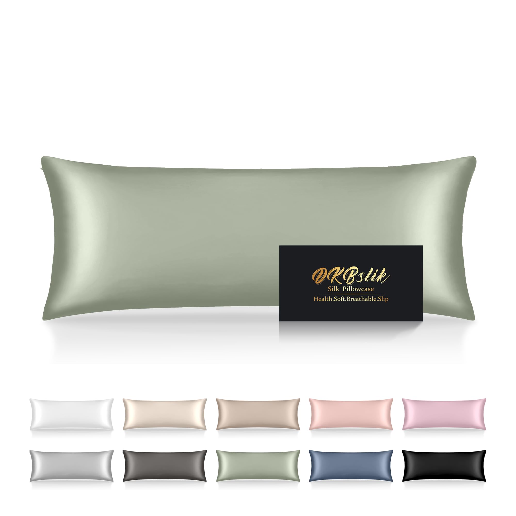 Mulberry Silk Pillowcase for Hair and Skin, Health Soft Anti Acne Cooling Beauty Sleep Natural Silk Satin Pillow Case with Hidden Zipper for Gift
