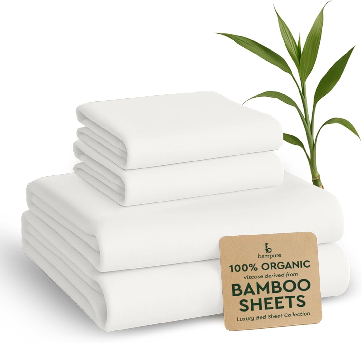BAMPURE Luxury Series Sheet Set - 100% Viscose derived from Bamboo Sheets - Super Soft Viscose Bamboo Cooling Sheets for Hot Sleepers