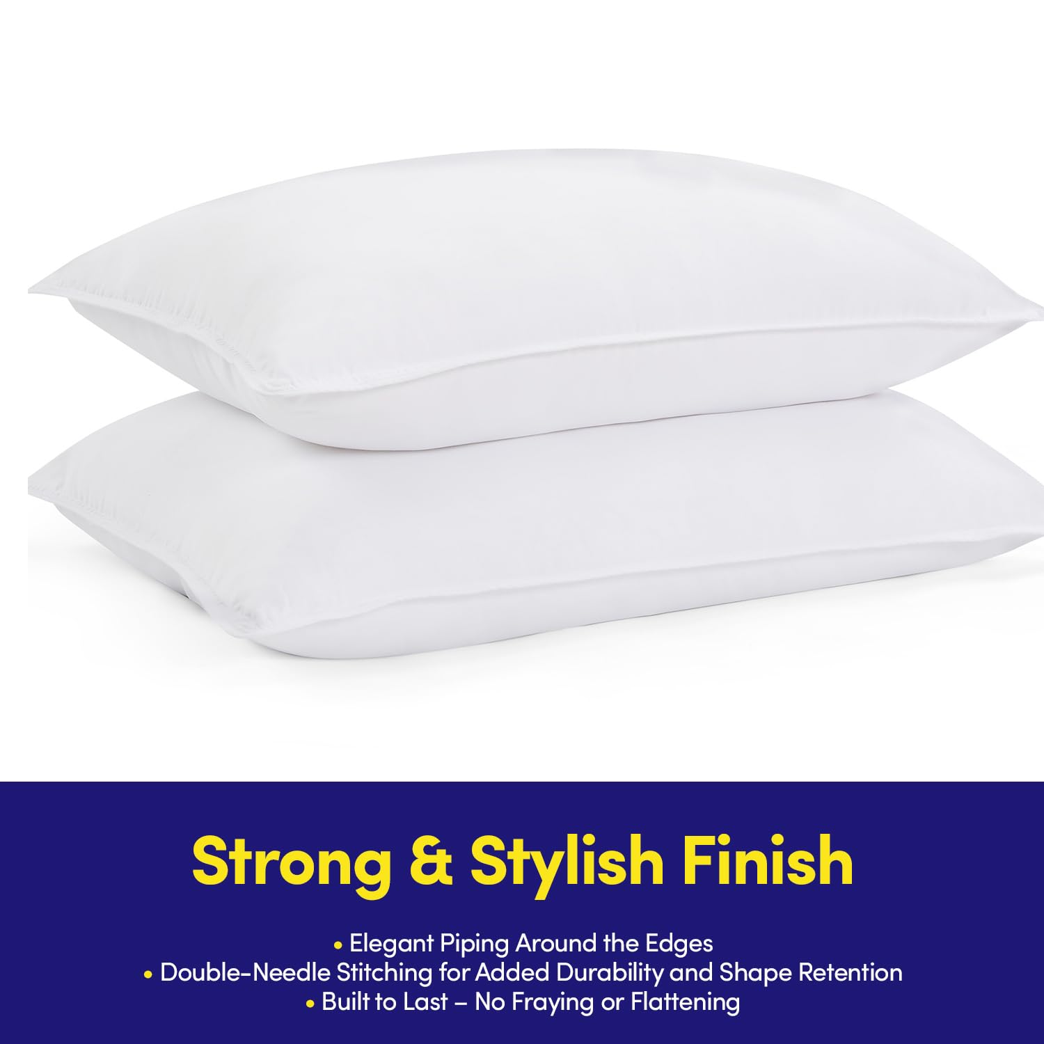 Pillows Size Set of 2 – 2-Pack Premium Medium Firm Down Alternative Bed Pillows for Sleeping – Generously Filled, Ultra Soft Support for Standard, Queen & King Sleepers