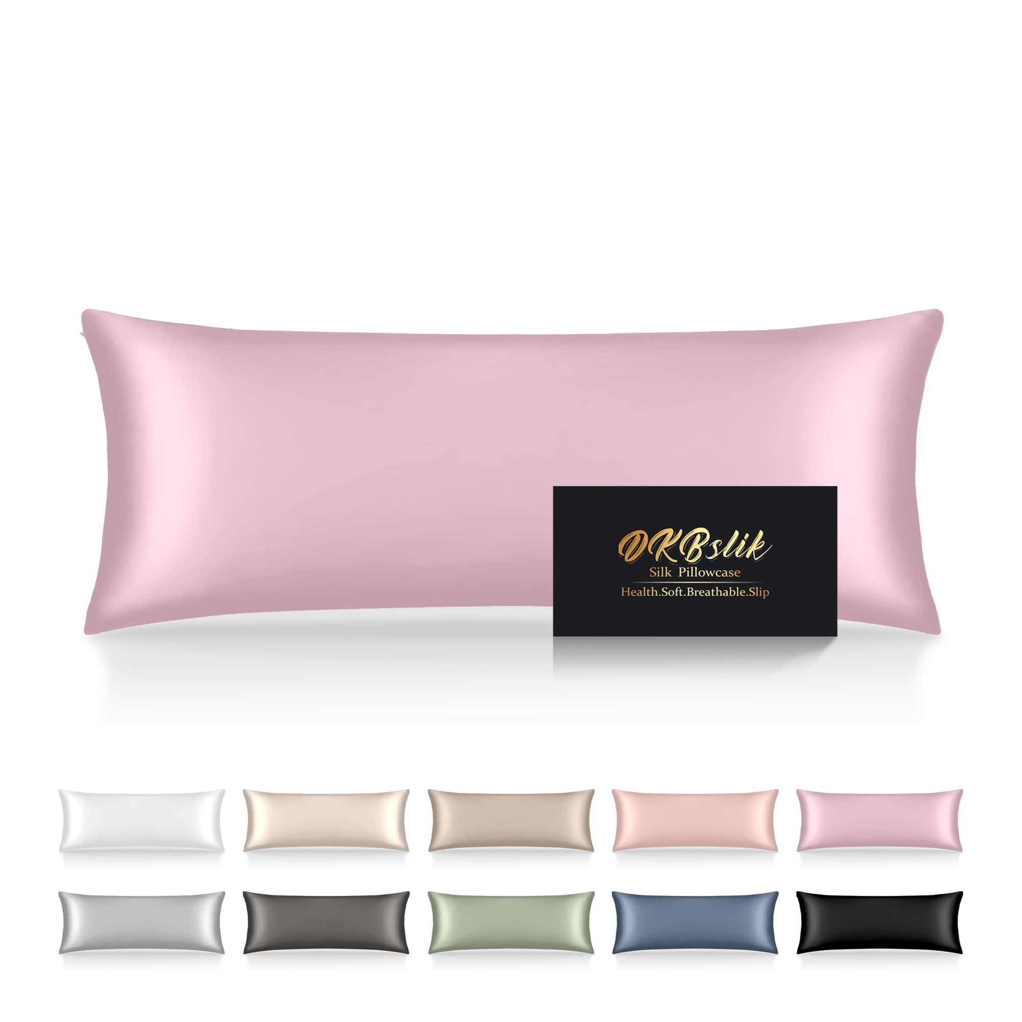 Mulberry Silk Pillowcase for Hair and Skin, Health Soft Anti Acne Cooling Beauty Sleep Natural Silk Satin Pillow Case with Hidden Zipper for Gift