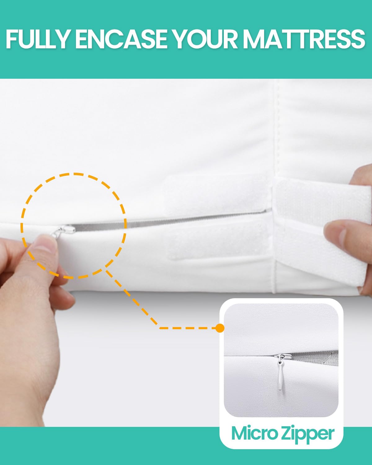 WINKAURA Waterproof Zippered Terry Mattress Encasement