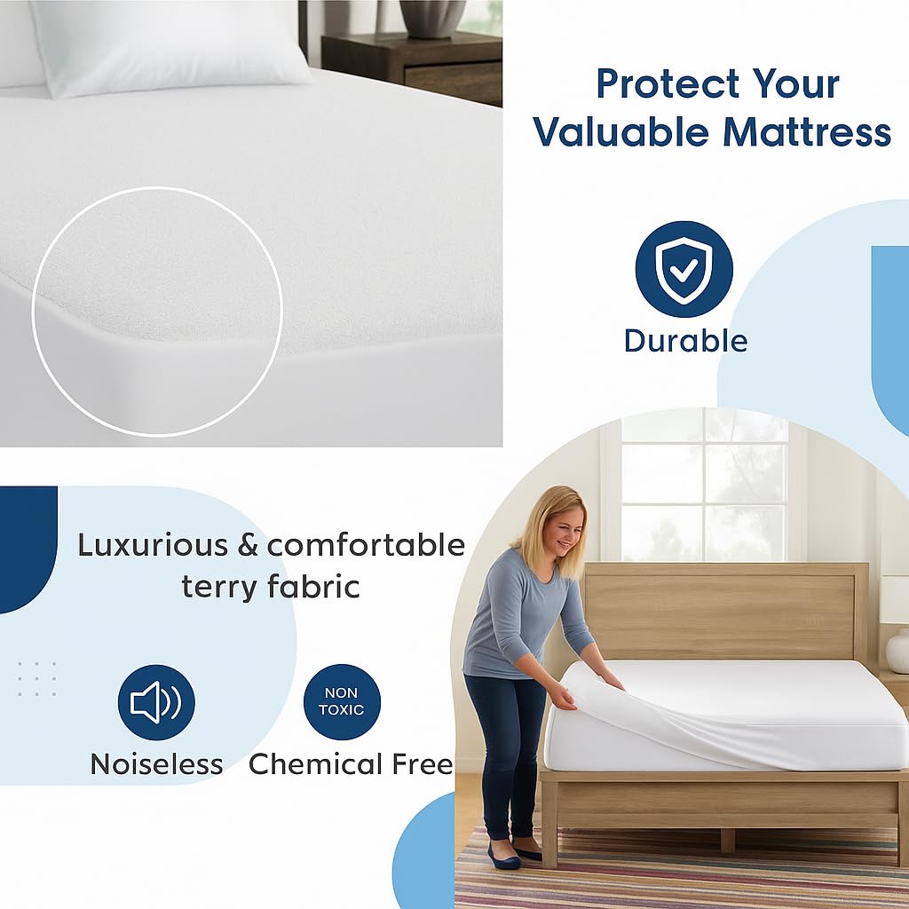 Waterproof Fitted Mattress Protector with Deep Pocket