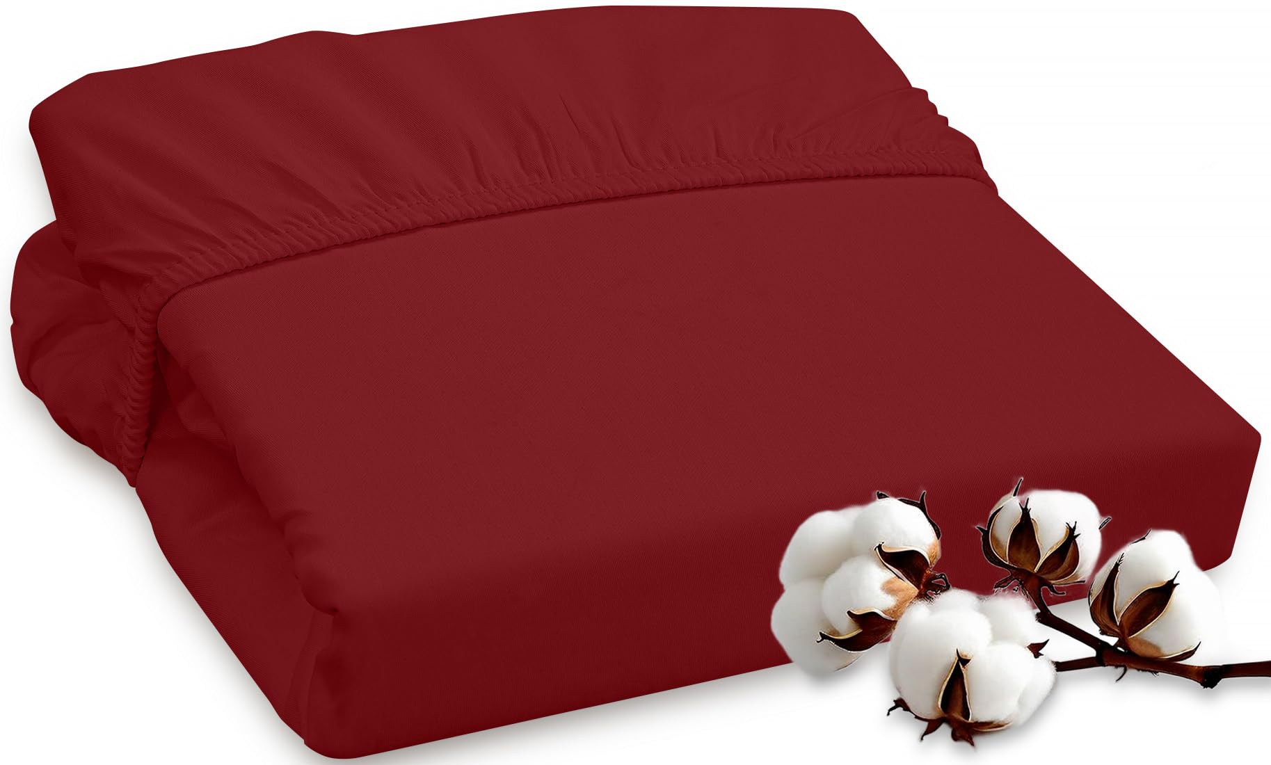 ROYALE LINENS 300 Thread Count 100% Long Staple Combed Cotton Fitted Sheet - Super Soft Deep Pocket Bottom Sheet - Fitted Sheet - Fitted Sheet Only - Elastic Sheet