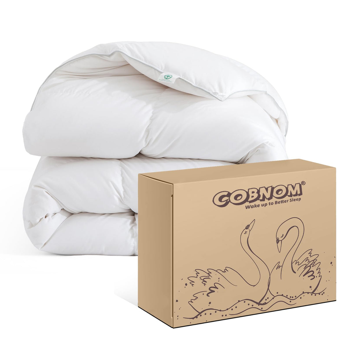 Cobnom Organic Cotton Feather & Down Fiber Comforter