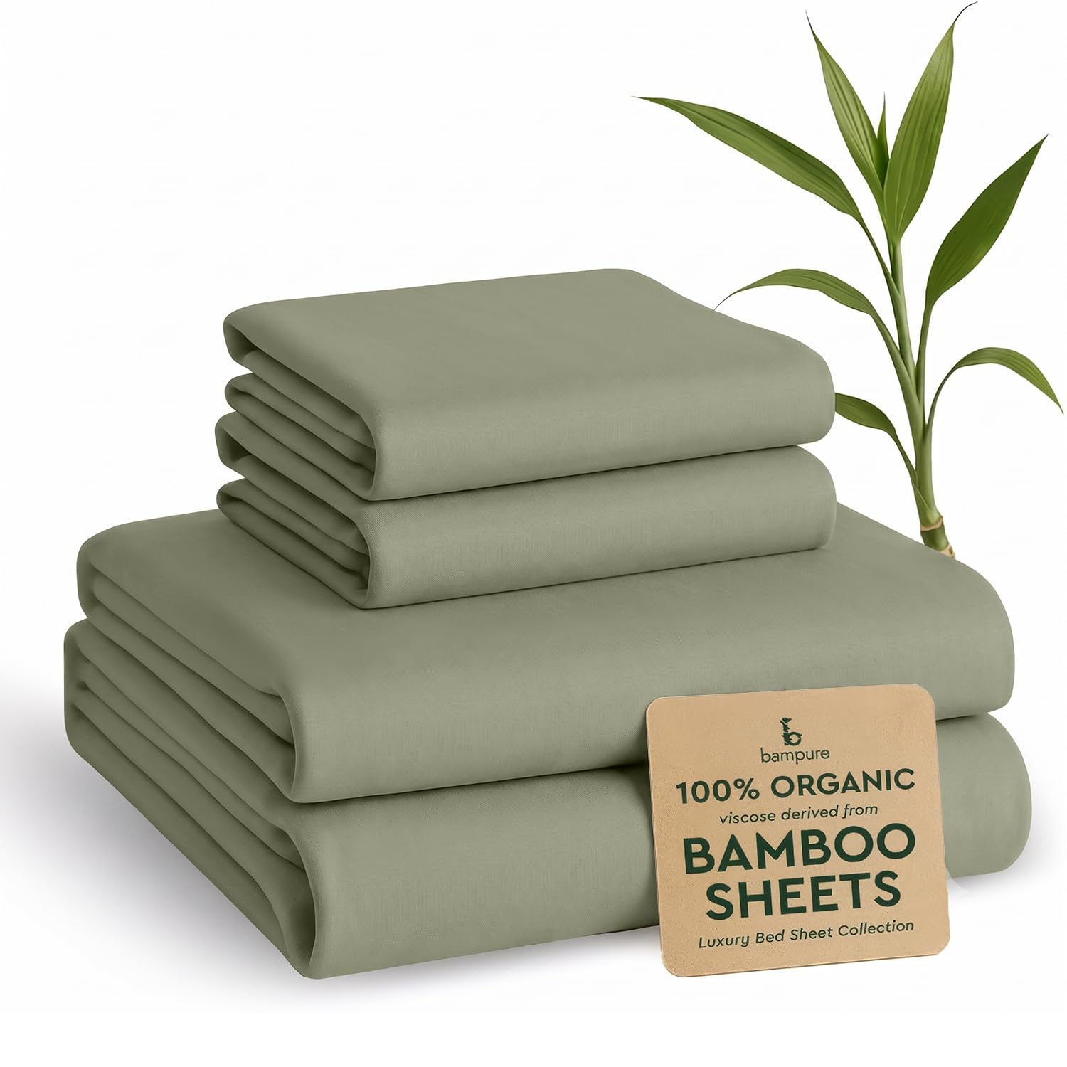 BAMPURE Luxury Series Sheet Set - 100% Viscose derived from Bamboo Sheets - Super Soft Viscose Bamboo Cooling Sheets for Hot Sleepers