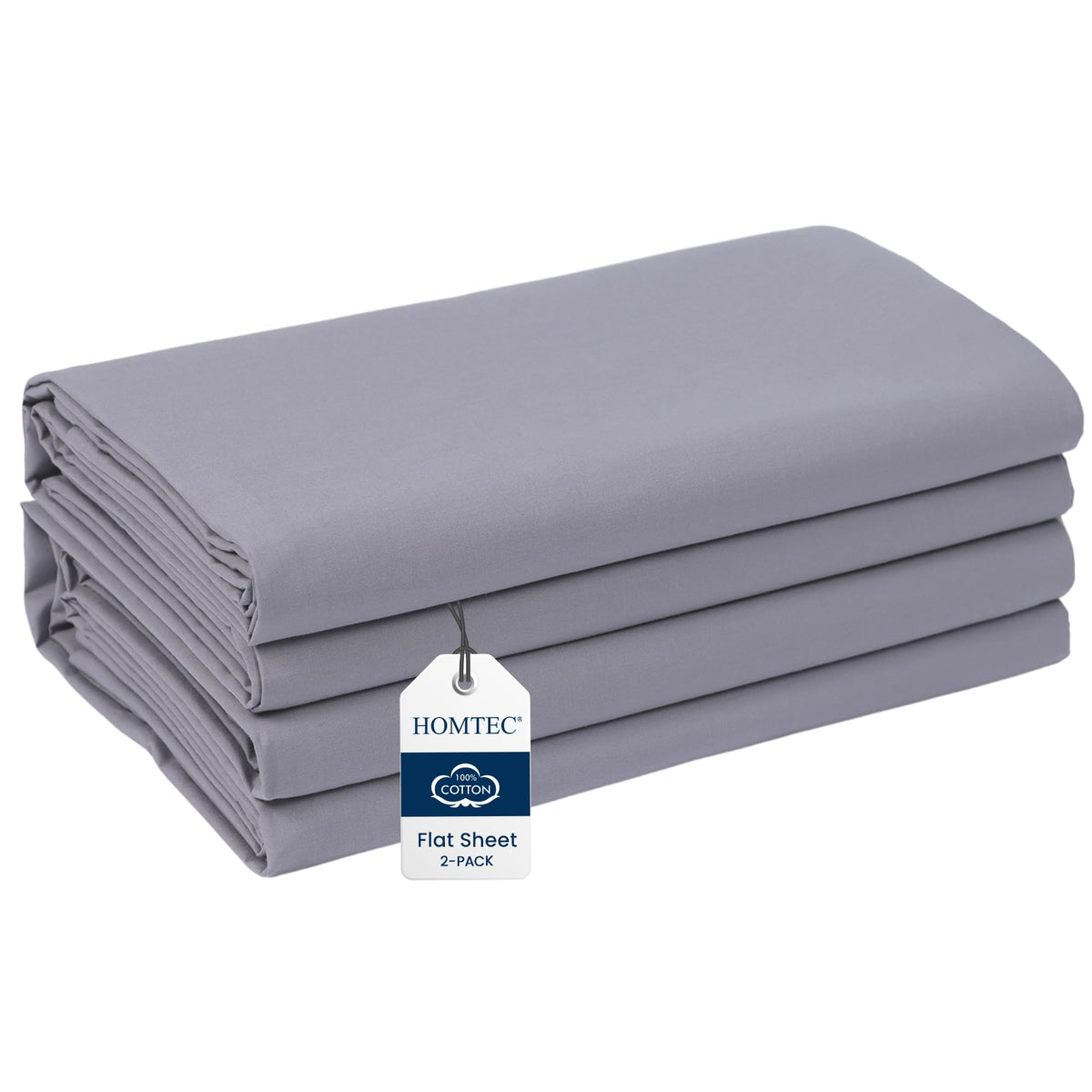 HOMTEC 200TC 100% Cotton Flat Sheet for Everyday Bedding