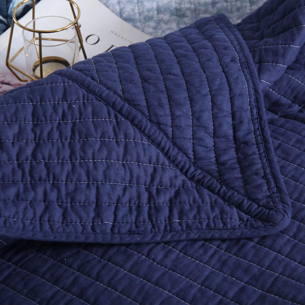 ENASAL Cotton Bedspread Quilt Sets Reversible Bedding Coverlet Sets Comforter