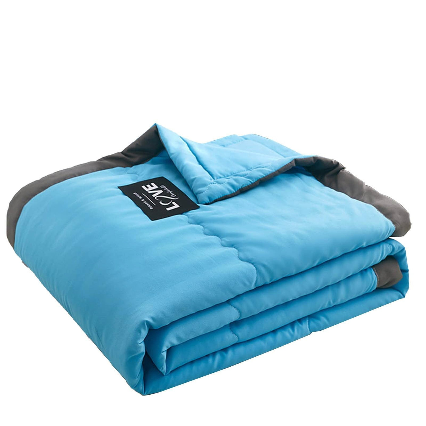 Blue All-Season Cooling Microfiber Weighted Blanket