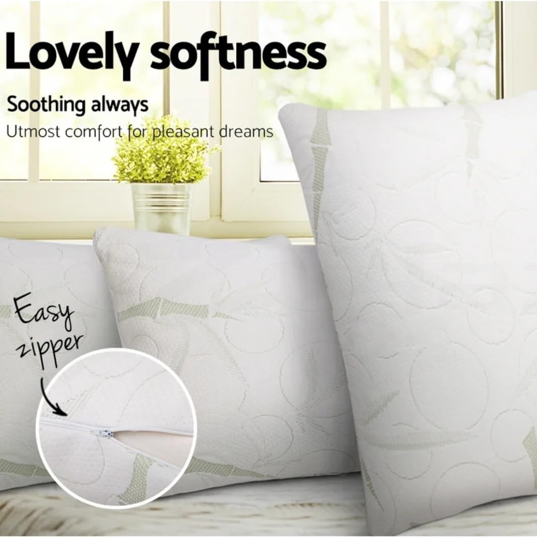 ehomegoods - Shredded Memory Foam Pillow for Sleeping - Medium Firm Support for Neck, Back & Shoulders - Perfect for Side Sleepers, Pregnancy, Dorms & Travel - USA Made Quality