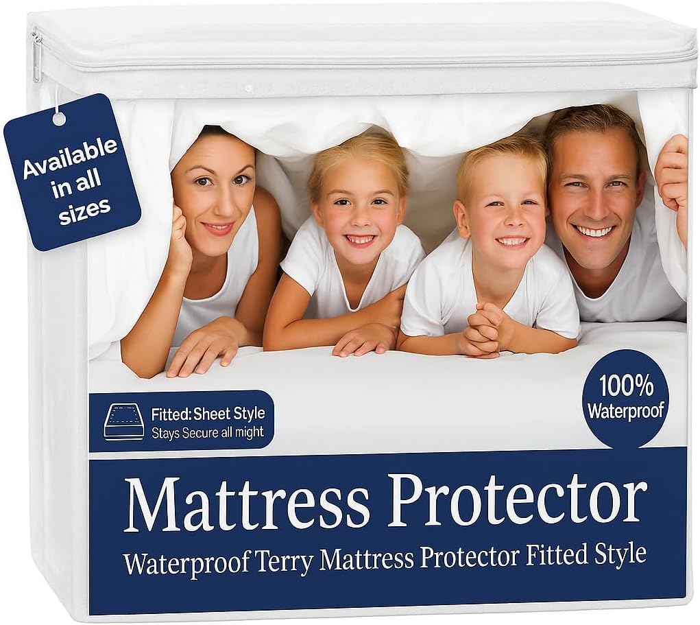Waterproof Fitted Mattress Protector with Deep Pocket