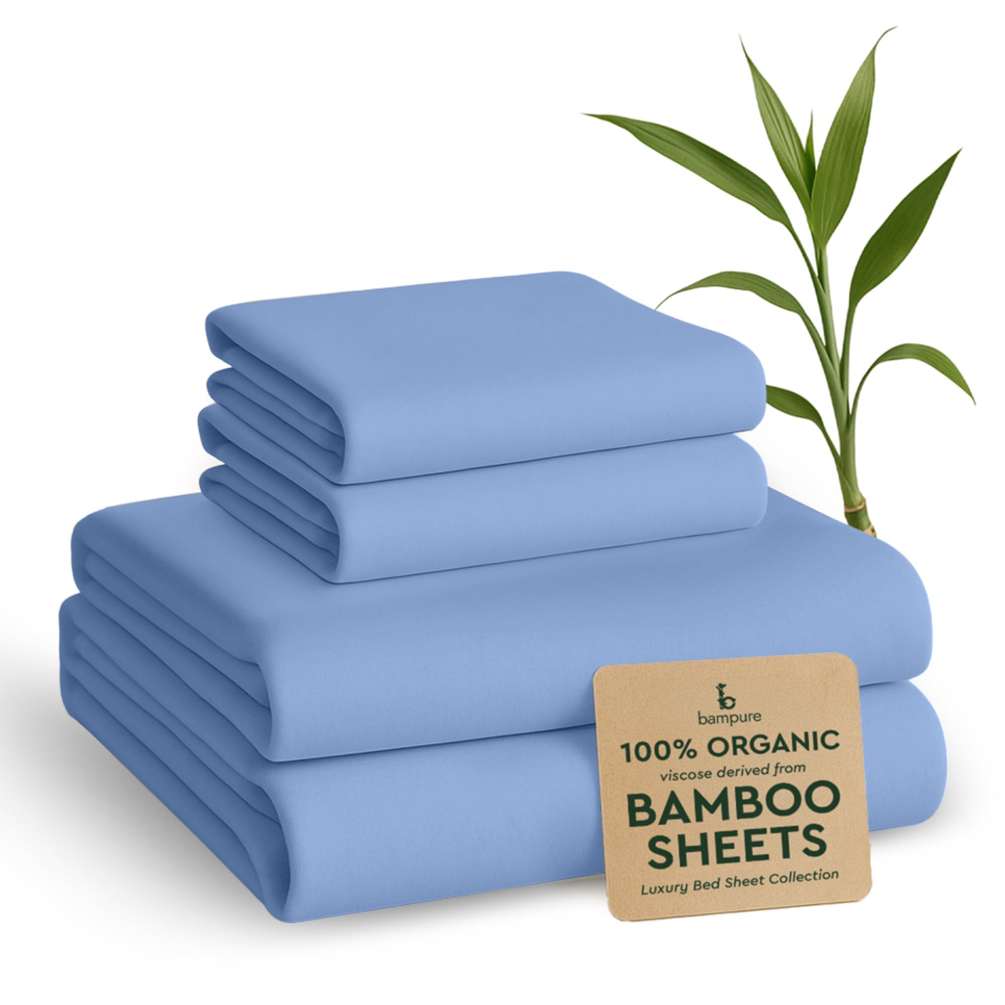 BAMPURE Luxury Series Sheet Set - 100% Viscose derived from Bamboo Sheets - Super Soft Viscose Bamboo Cooling Sheets for Hot Sleepers