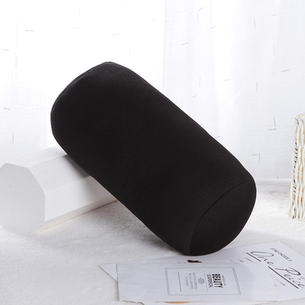 Microbead Bolster Squishy,Orthopedic Round Cylinder Neck Support Roll Pillow Memory Foam Reduce Back Pain - 7" x 12"