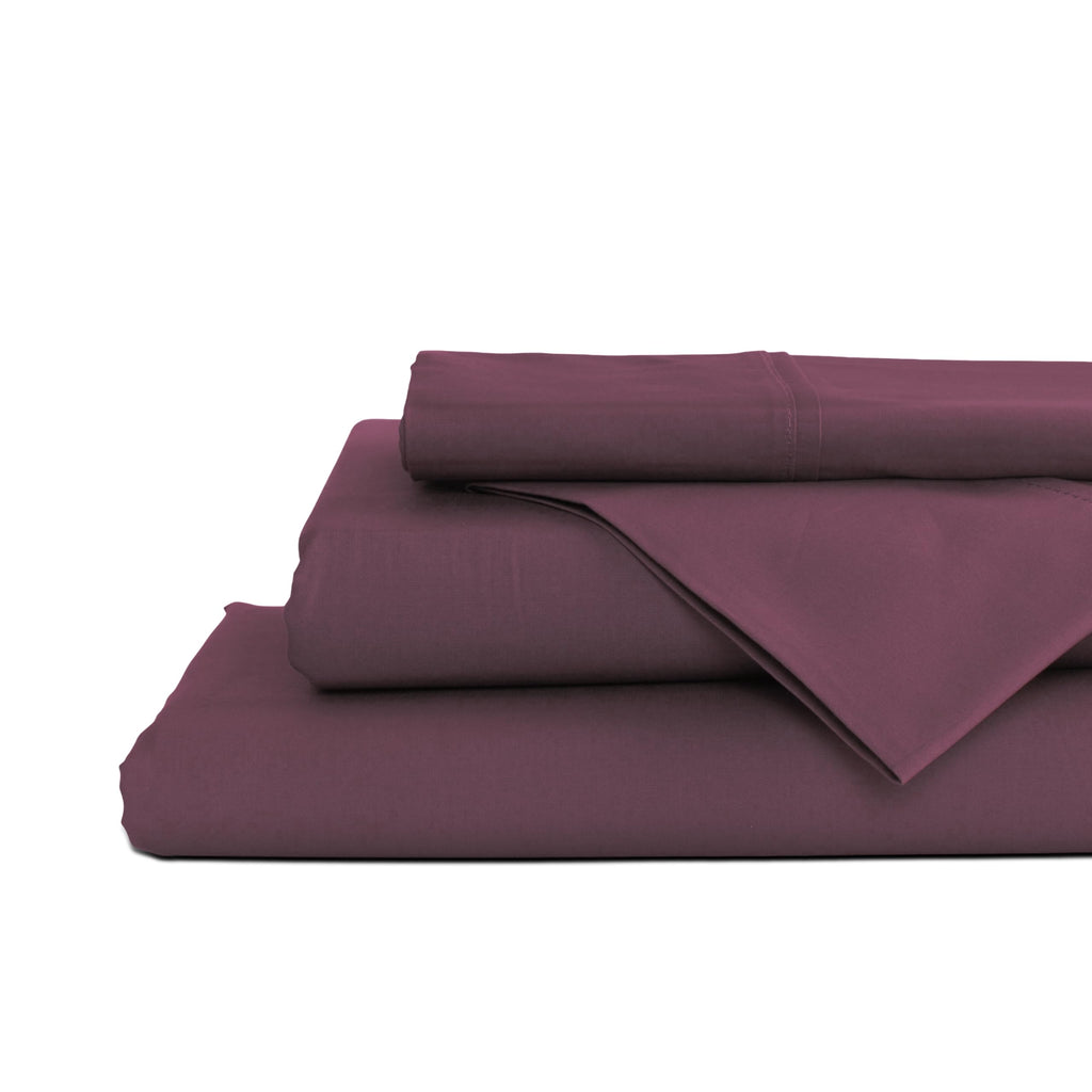 Linen Home 100% Cotton Percale Sheet Set - Deep Pocket Fitted Sheet Fits Mattress Upto 15", Pillowcases, Breathable Flat Sheet