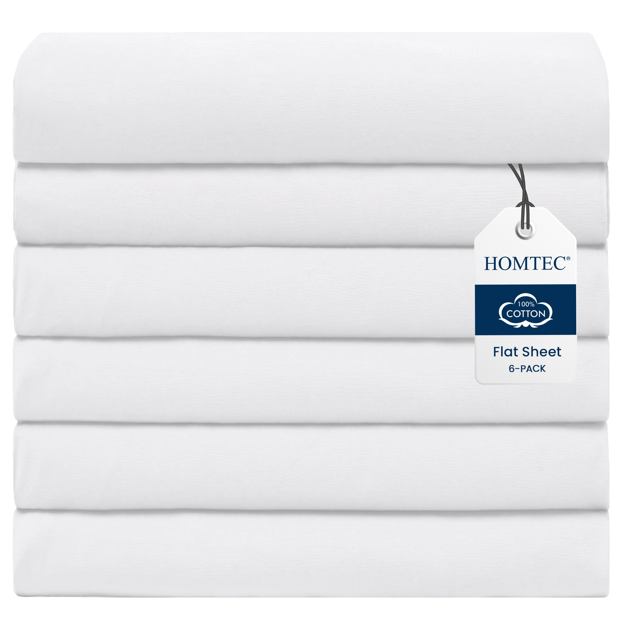 HOMTEC 200TC 100% Cotton Flat Sheet