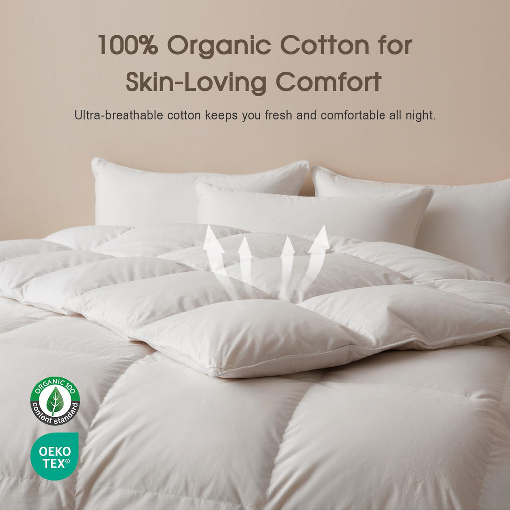 Cobnom Organic Cotton Feather & Down Fibers Comforter