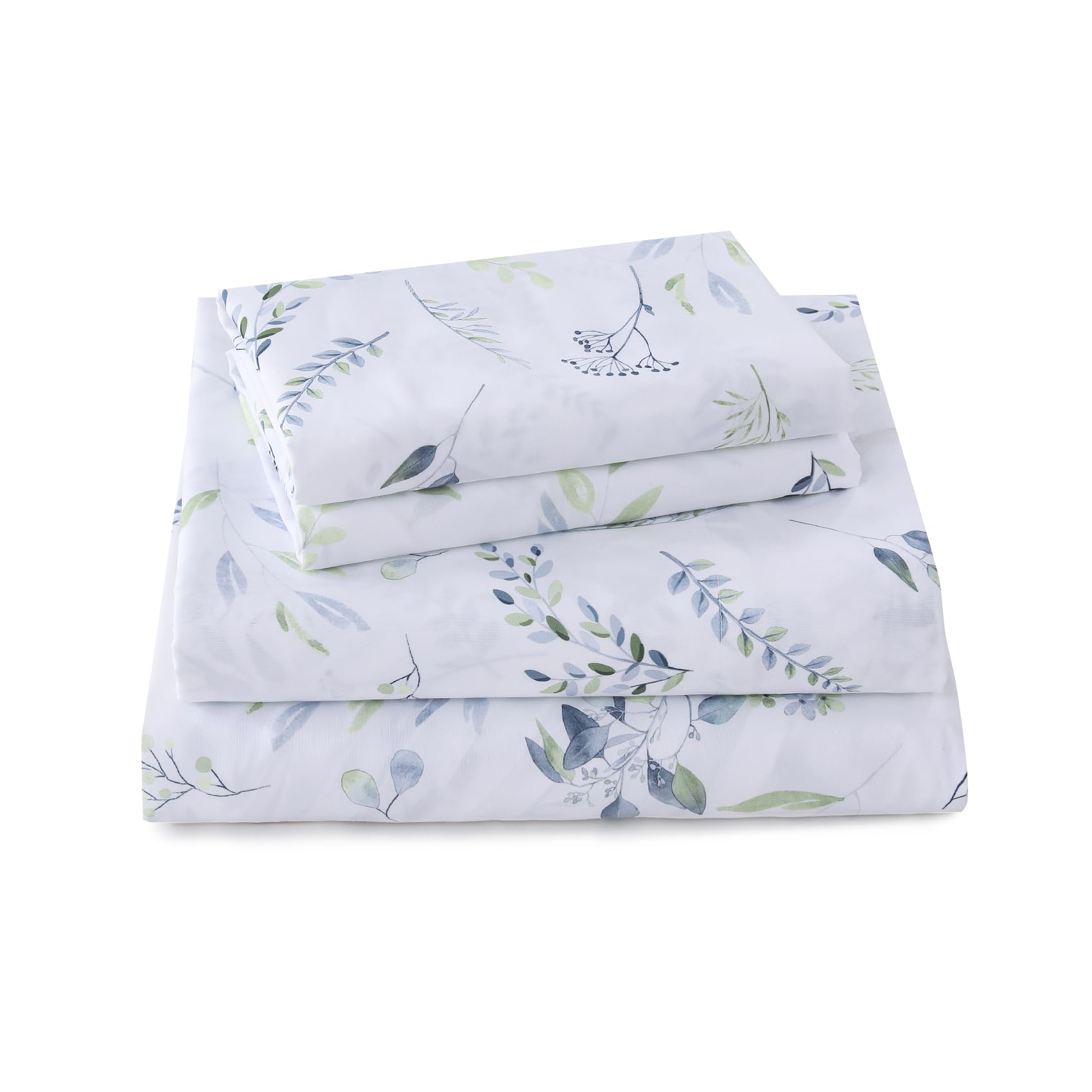 Yibeizi Floral Printed Sheet Set, Boho Pattern Bed Sheets Cooling Bedding Sheets & Pillowcases Soft Microfiber 15" Extra Deep Pocket Fitted Bedsheet 4 Piece