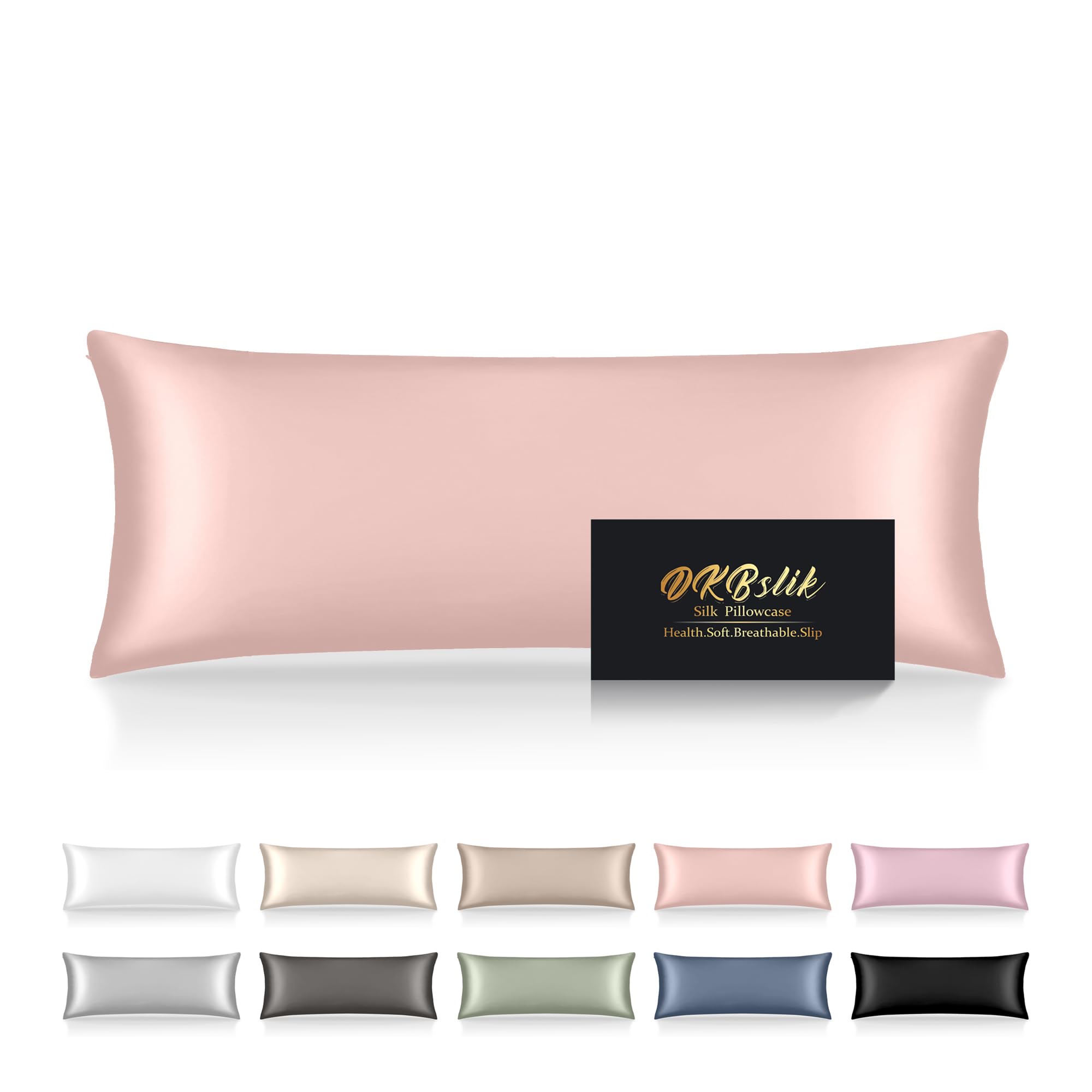Mulberry Silk Pillowcase for Hair and Skin, Health Soft Anti Acne Cooling Beauty Sleep Natural Silk Satin Pillow Case with Hidden Zipper for Gift