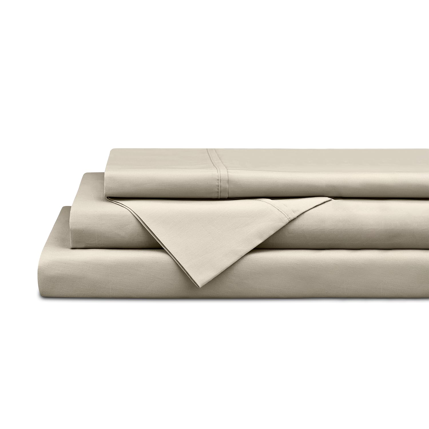 Linen Home 100% Cotton Percale Sheet Set - Deep Pocket Fitted Sheet Fits Mattress Upto 15", Pillowcases, Breathable Flat Sheet