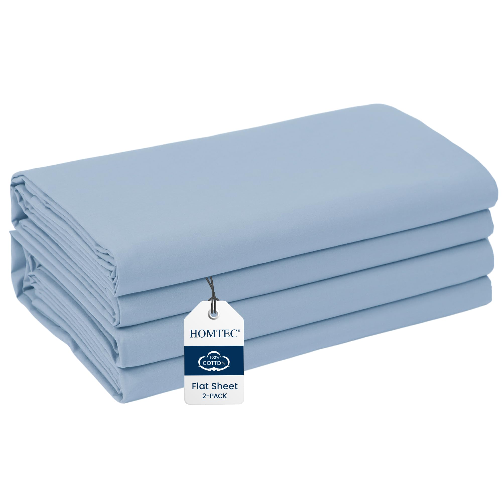 HOMTEC 200TC 100% Cotton Flat Sheet