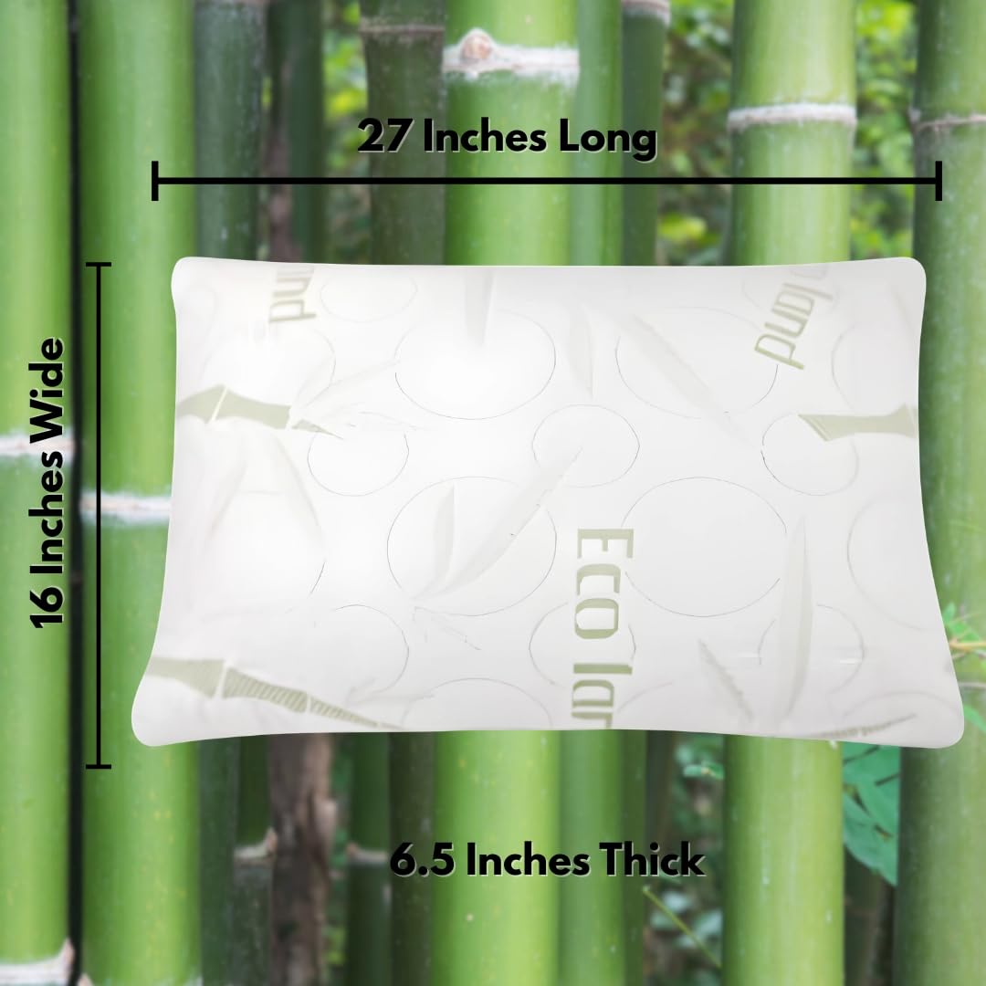 ehomegoods - Shredded Memory Foam Pillow for Sleeping - Medium Firm Support for Neck, Back & Shoulders - Perfect for Side Sleepers, Pregnancy, Dorms & Travel - USA Made Quality
