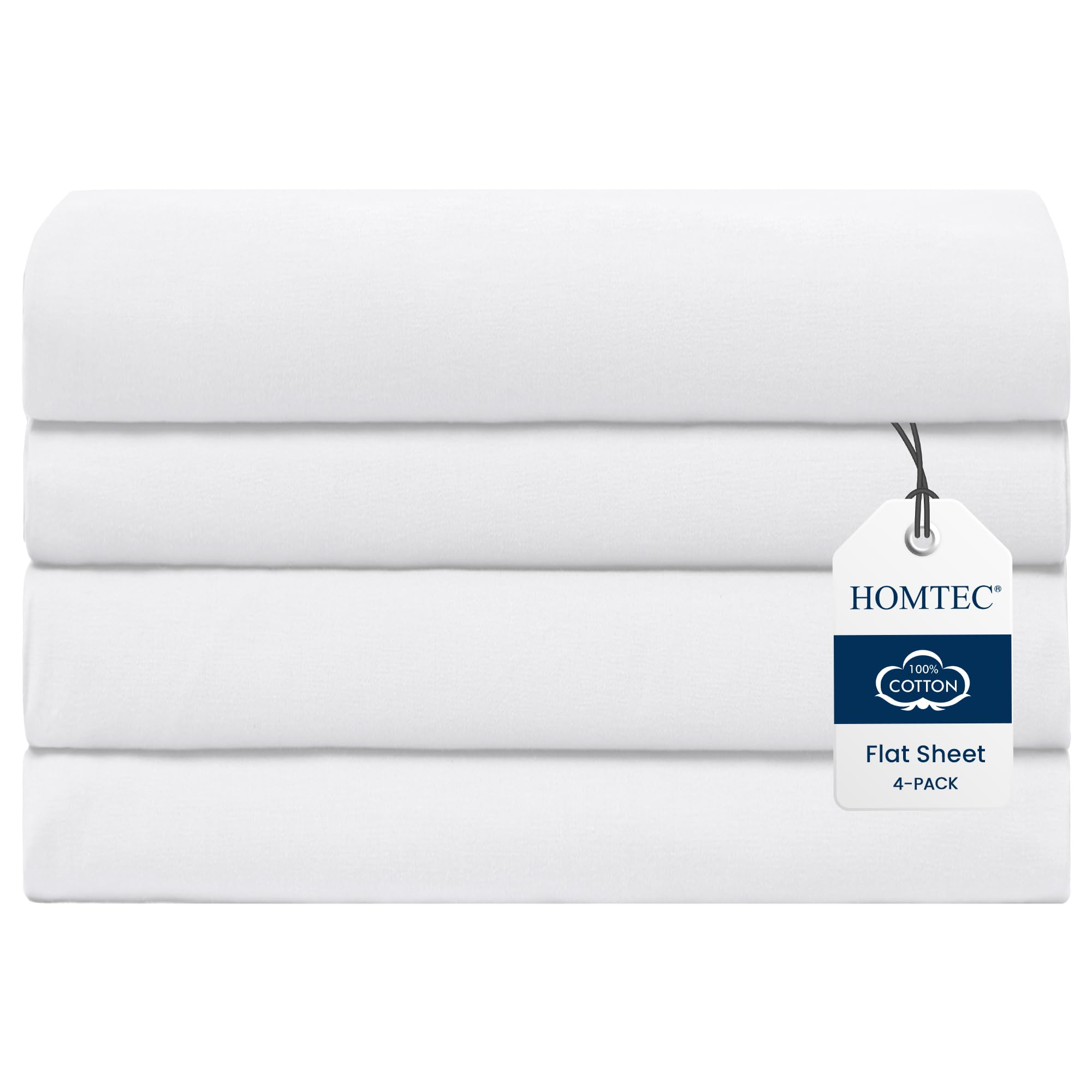 HOMTEC 200TC 100% Cotton Flat Sheet