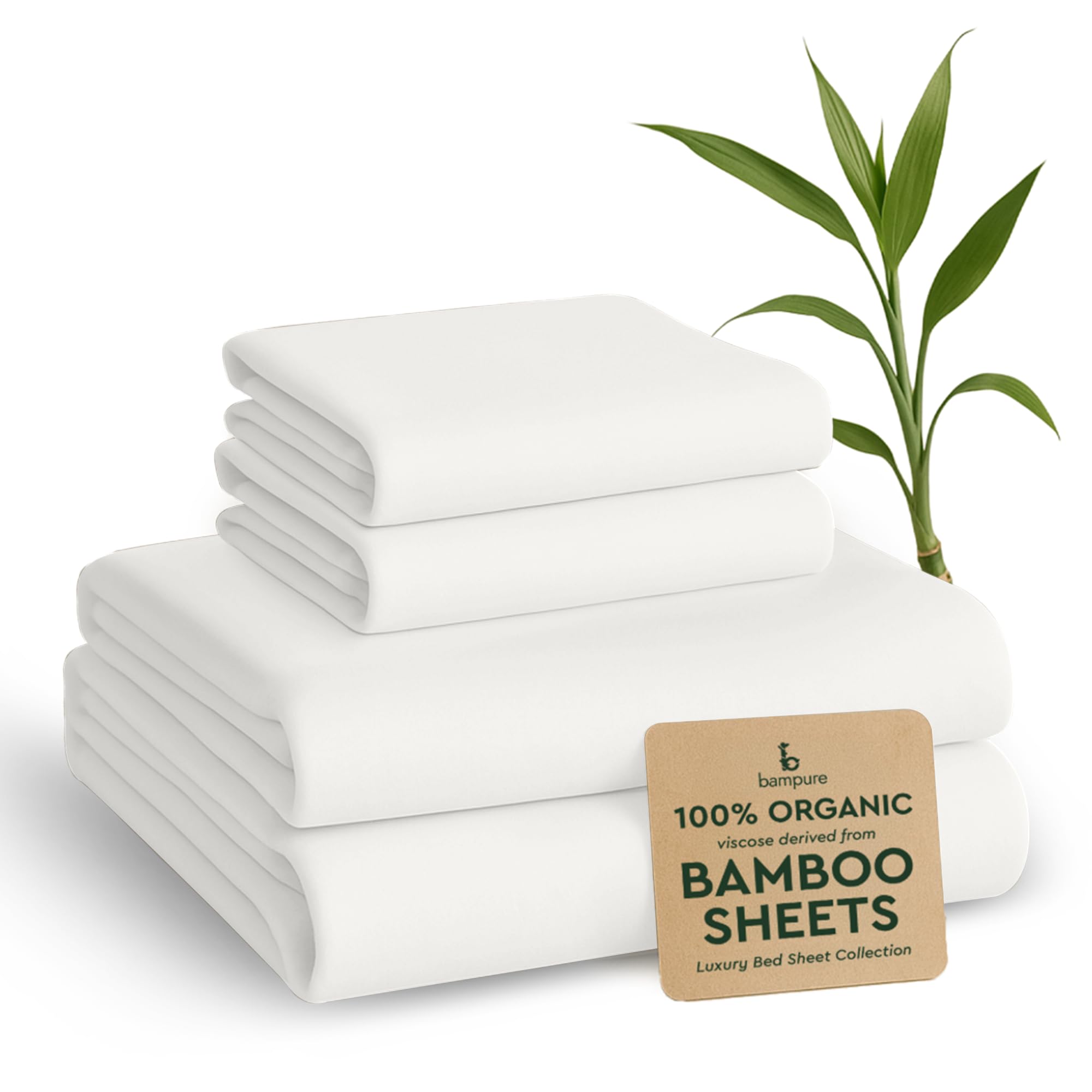 BAMPURE Luxury Series Sheet Set - 100% Viscose derived from Bamboo Sheets - Super Soft Viscose Bamboo Cooling Sheets for Hot Sleepers