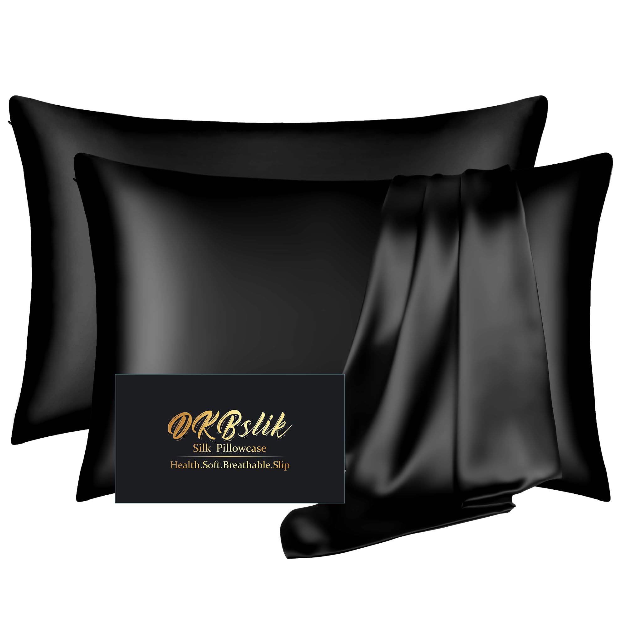 Mulberry Silk Pillowcase for Hair and Skin, Health Soft Anti Acne Cooling Beauty Sleep Natural Silk Satin Pillow Case with Hidden Zipper for Gift