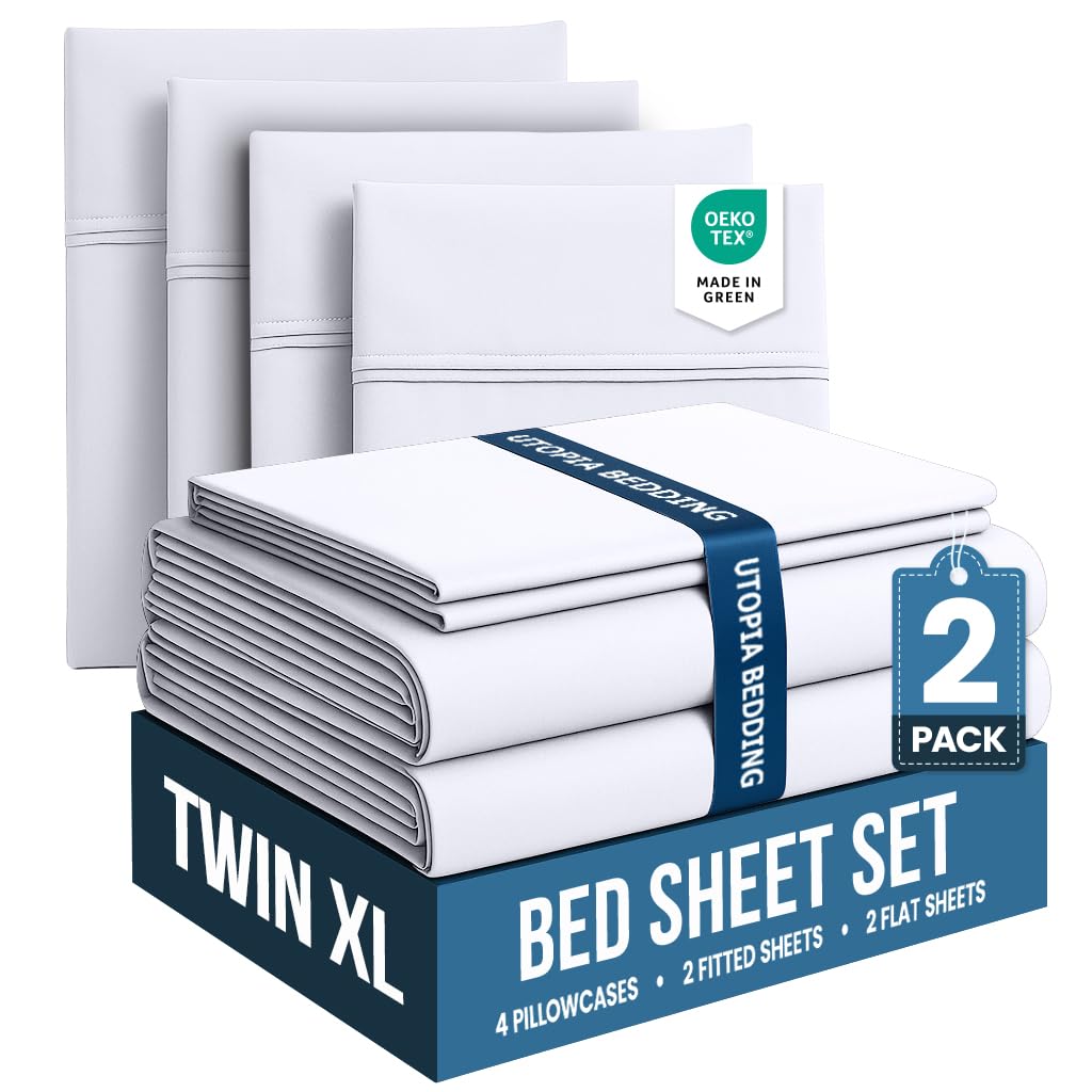 Utopia Bedding Bed Sheet Set - Soft Brushed Microfiber Fabric - Shrinkage & Fade Resistant - Easy Care
