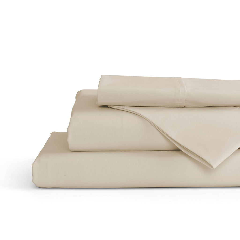 Linen Home 100% Cotton Percale Sheet Set - Deep Pocket Fitted Sheet Fits Mattress Upto 15", Pillowcases, Breathable Flat Sheet