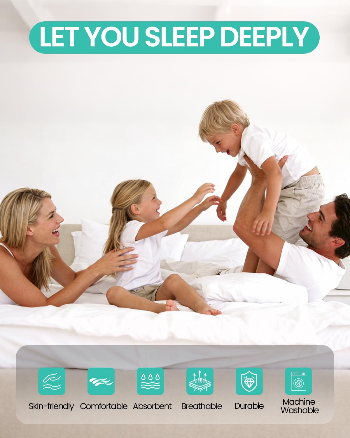 WINKAURA Waterproof Zippered Terry Mattress Encasement