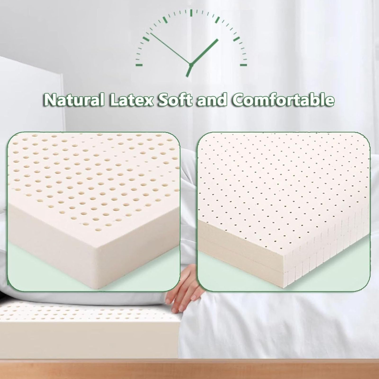 100% Natural Latex Super Soft,Premium Natural Latex Mattress Topper, Help Relief Shoulder