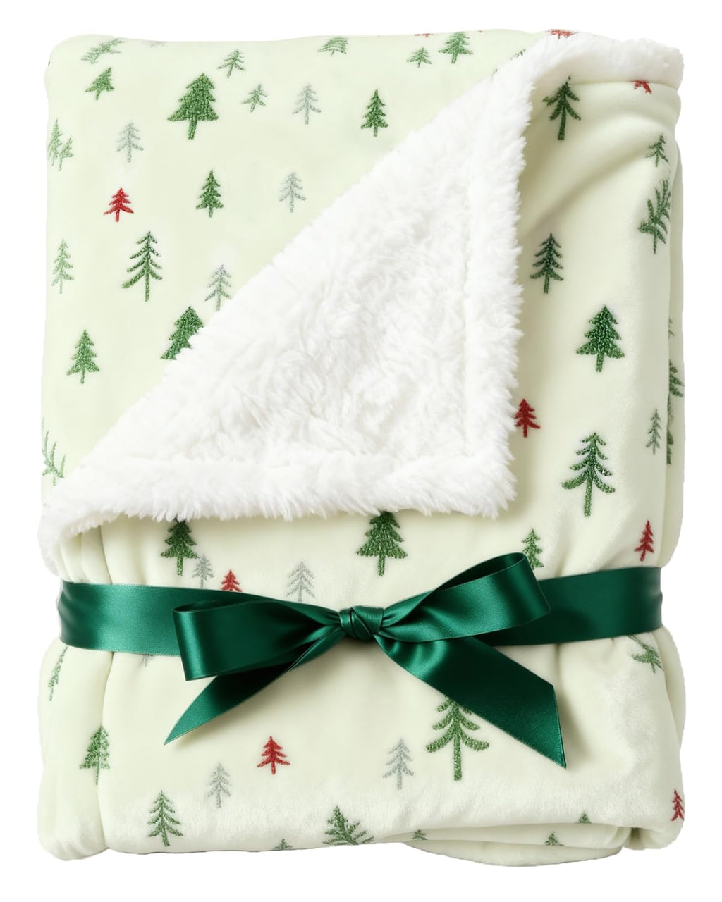 Reversible Christmas Sherpa Fleece Throw Blanket